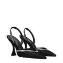 Black Satin Stiletto Heels Sandals