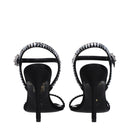 Black Satin Stiletto Heels Sandals