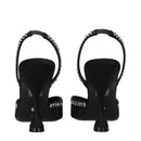 Black Satin Stiletto Heels Sandals