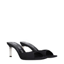 Black Satin Stiletto Heels Sandals