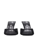 Black Satin Stiletto Heels Sandals