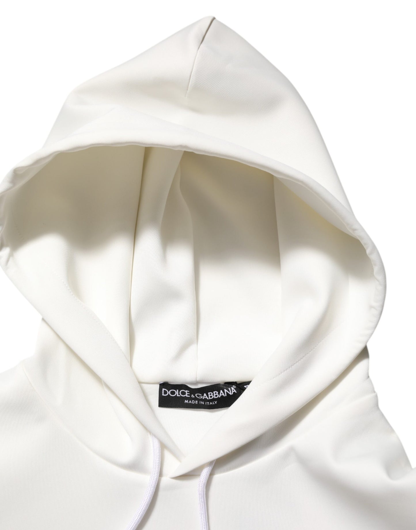 White Logo Hooded Men Sweatshirt Sweater