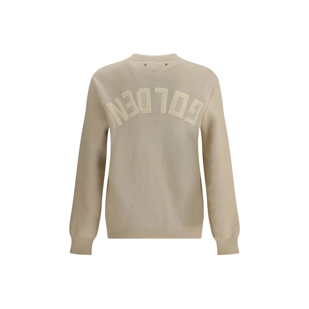 Beige ribbed-knit sweater