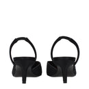 Black Satin Stiletto Heels Sandals