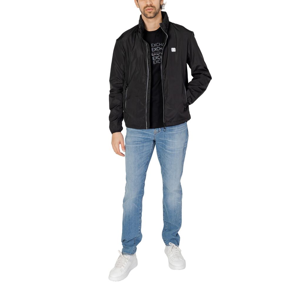 Black Polyester Jackets & Coat