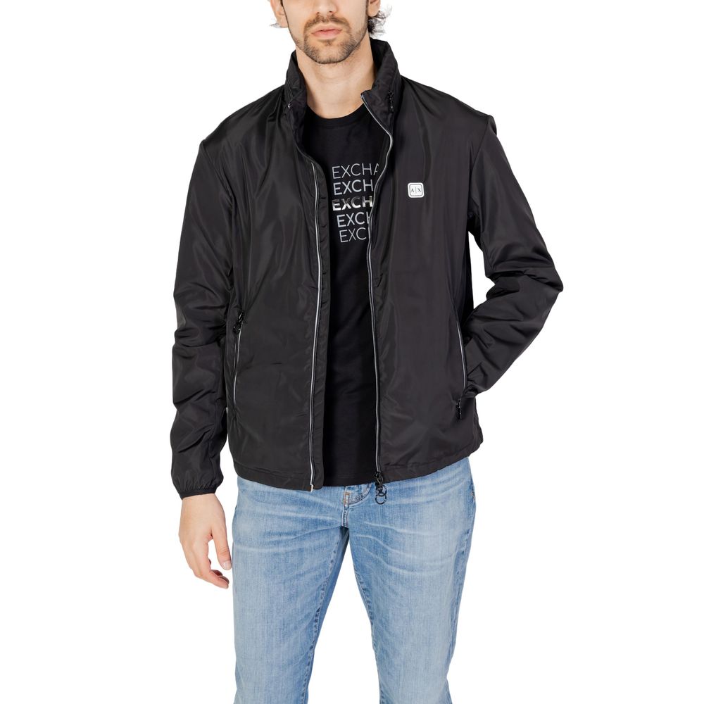 Black Polyester Jackets & Coat