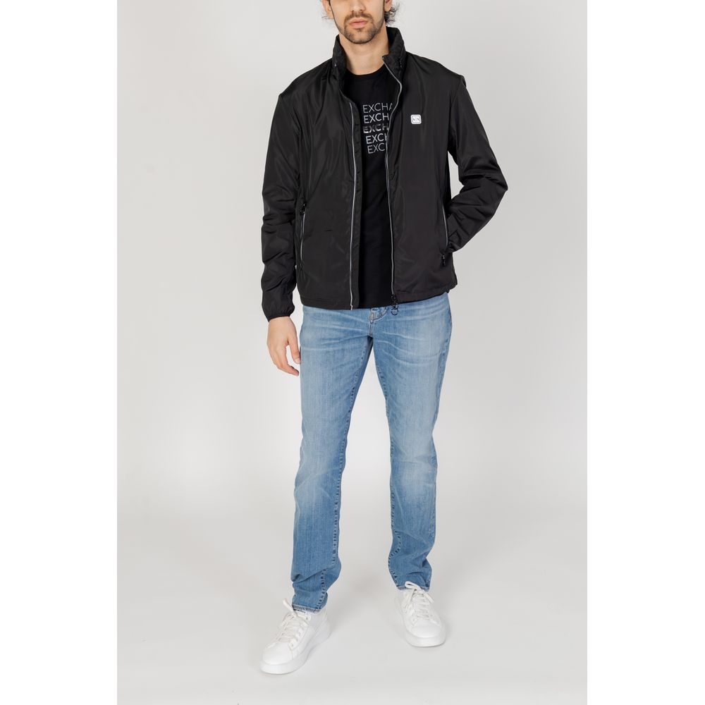 Black Polyester Jackets & Coat