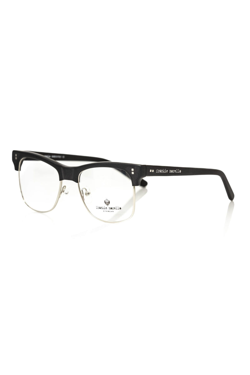 Black Metallic Unisex Eyeglass Frame