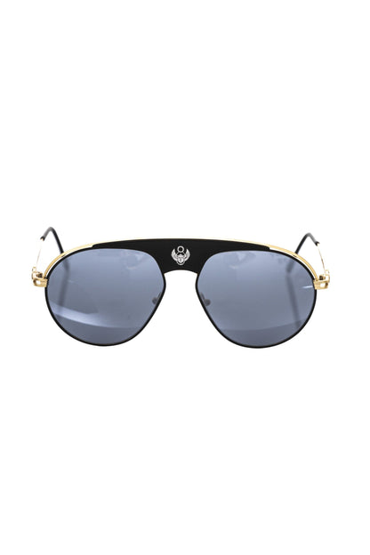 Black Metallic Fibre Men Sunglasses