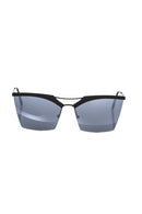 Black Metallic Fiber Women Sunglasses
