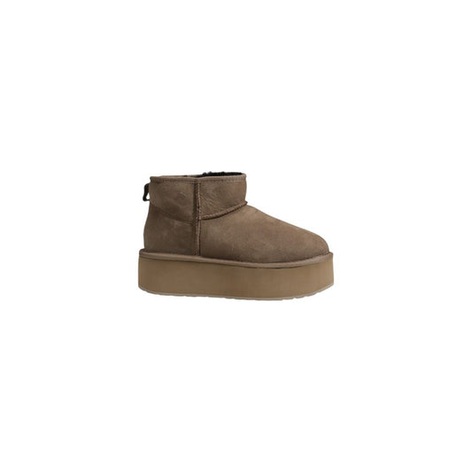 Beige Leather Ankle