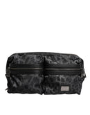 Black Gray Leopard DG Logo Belt Waist Fanny Pack Bag