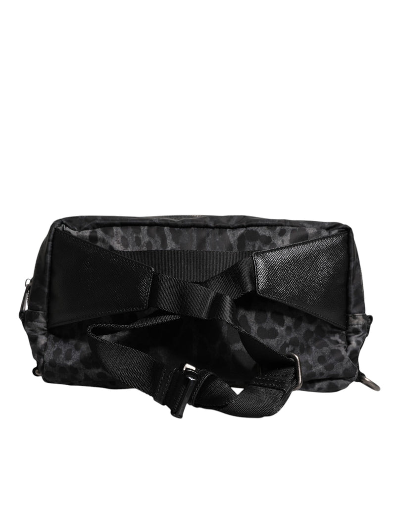 Black Gray Leopard DG Logo Belt Waist Fanny Pack Bag