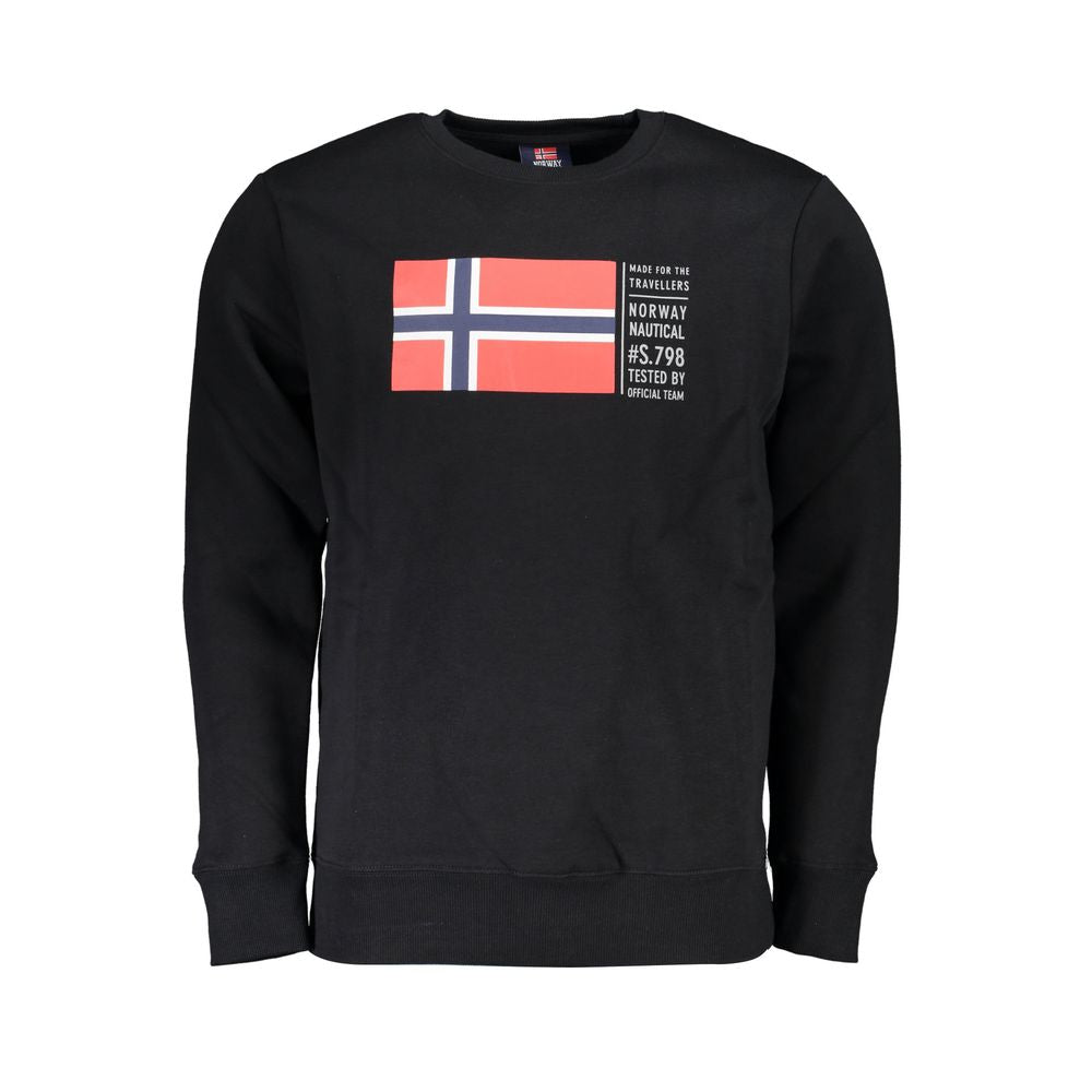 Black Cotton Men Sweater