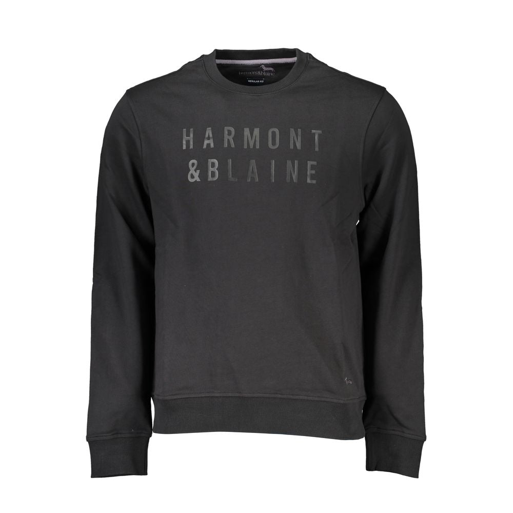 Black Cotton Men Sweater