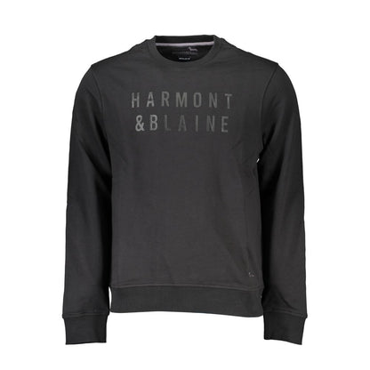 Black Cotton Men Sweater