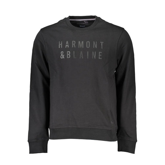 Black Cotton Men Sweater