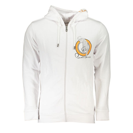 White Cotton Men Sweatshirt with Hood