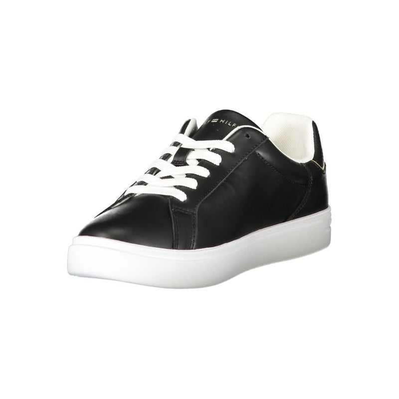 Black Leather Women Sneaker
