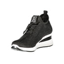 Black Polyester Women Sneaker