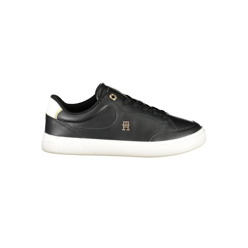 Black Leather Women Sneaker