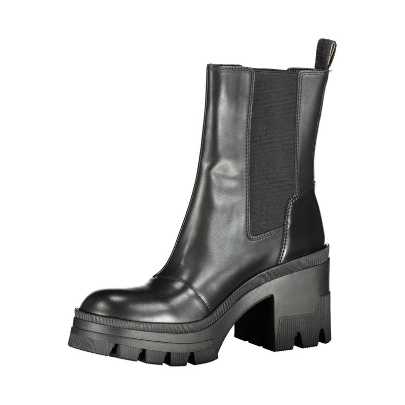 Black Leather Women Boot