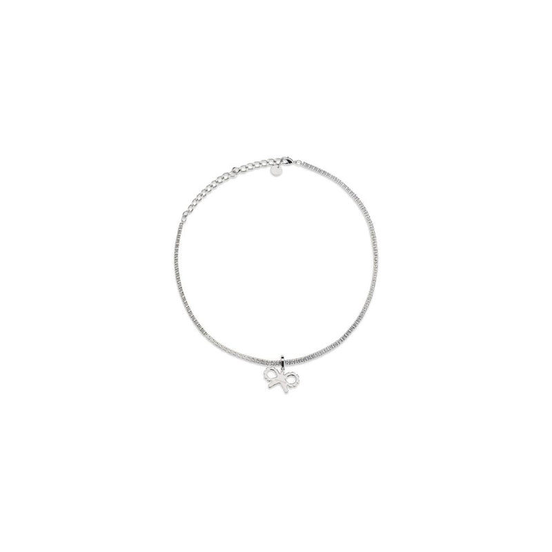 Tennis necklace with bow pendant