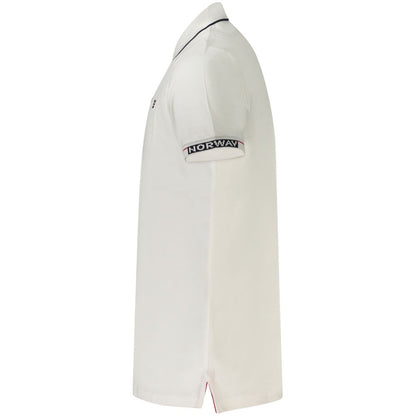 White Cotton Men Polo Shirt