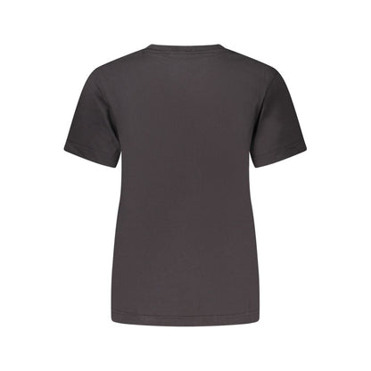 Black Cotton Women T-Shirt