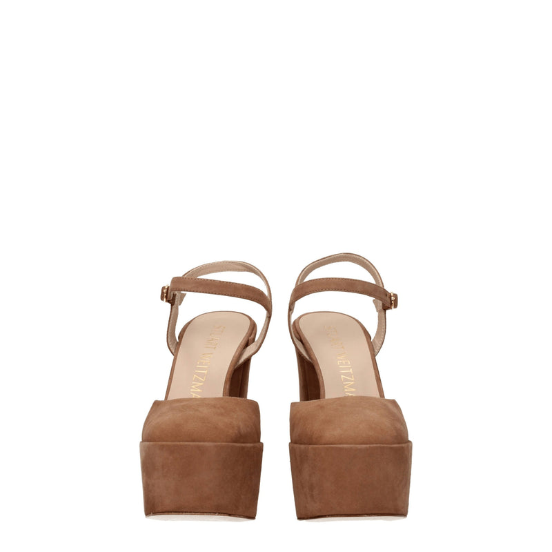 Beige Leather Platforms
