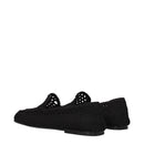 Black Fabric Slip-On Loafers