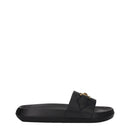 Black Leather Slippers Sandals