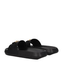 Black Leather Slippers Sandals