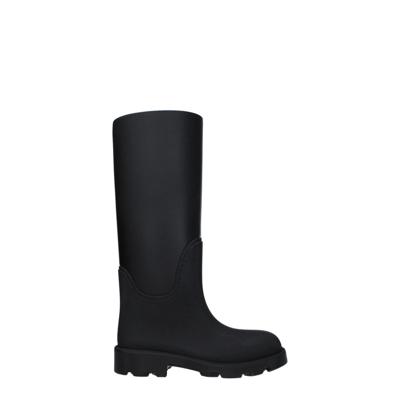 Black Cotton Rain Boots