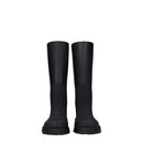 Black Cotton Rain Boots