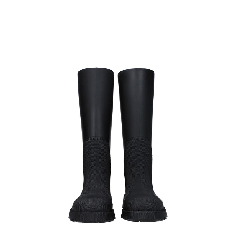 Black Cotton Rain Boots
