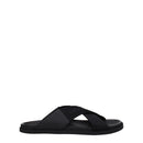 Black Fabric Slippers Sandals