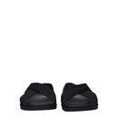 Black Fabric Slippers Sandals