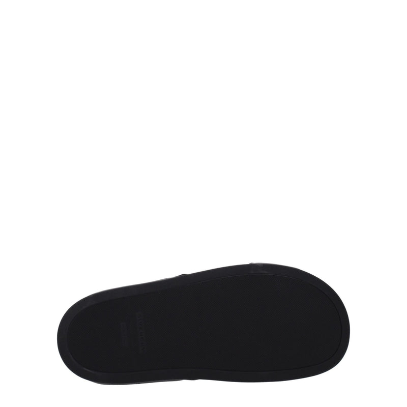 Black Fabric Slippers Sandals