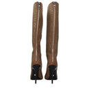 Beige Fabric High Heel Boots