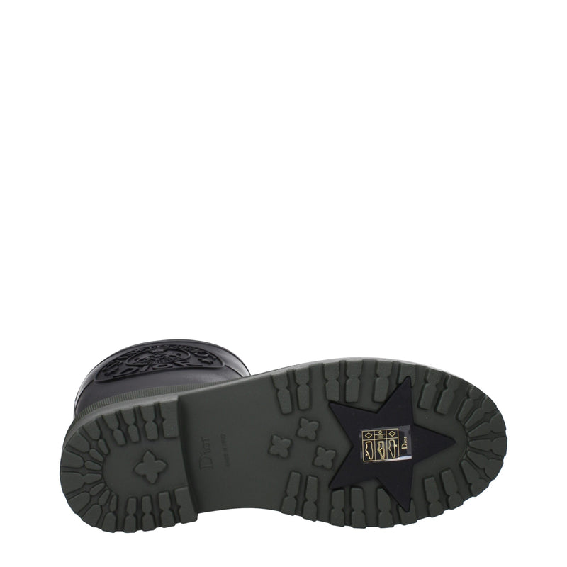 Black Cotton Rain Boots