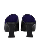 Black Leather Stiletto Heels Sandals