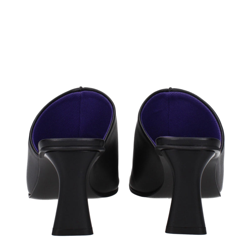 Black Leather Stiletto Heels Sandals