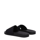 Black Fabric Slippers Sandals