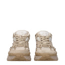 Beige Fabric Low Tops