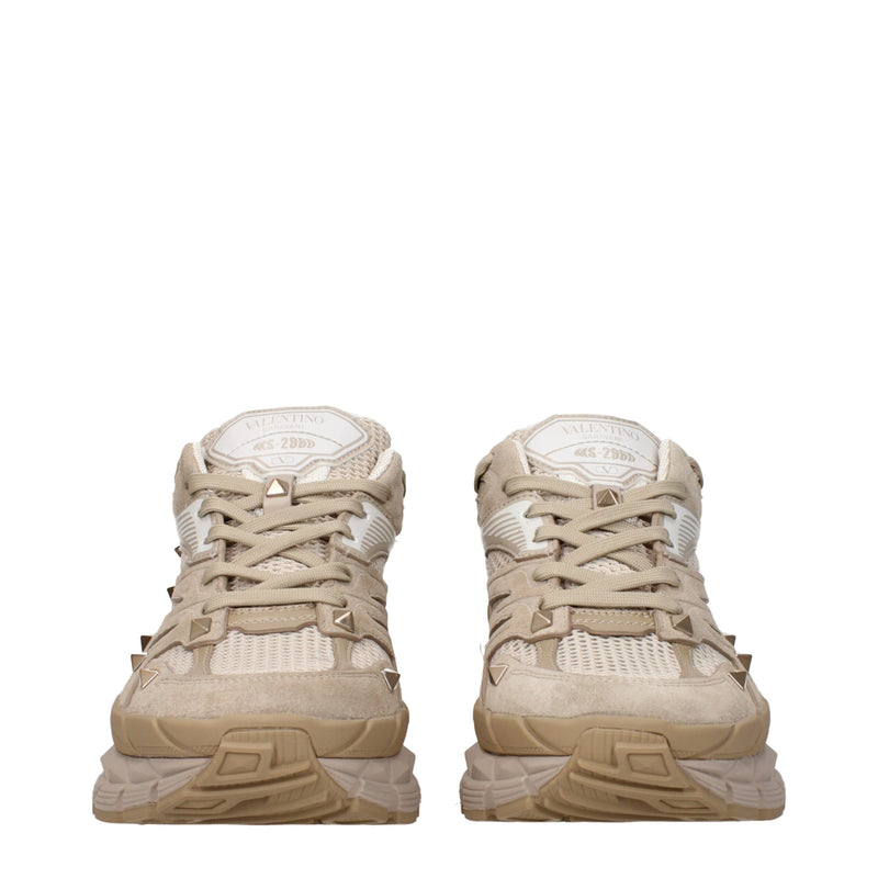 Beige Fabric Low Tops