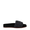 Black Leather Slippers Sandals