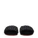 Black Leather Slippers Sandals