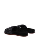 Black Leather Slippers Sandals