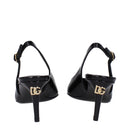 Black Leather High Heel Pumps